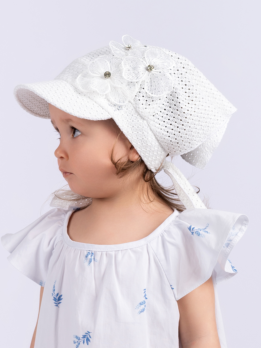 Соня мирабелла косынка с козырьком лен шитье белый р-р 48-49