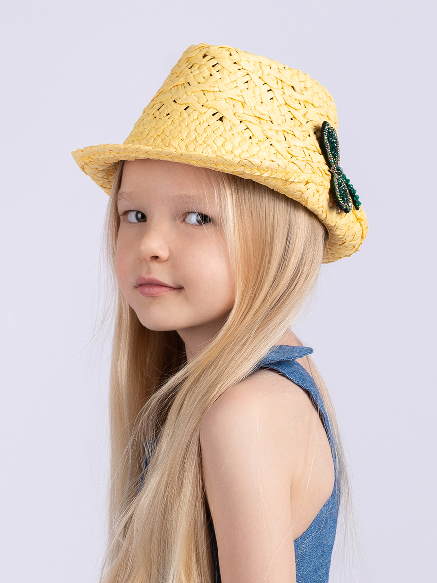 Кайли Стрекоза шляпа федора солома желтый р-р 52-53