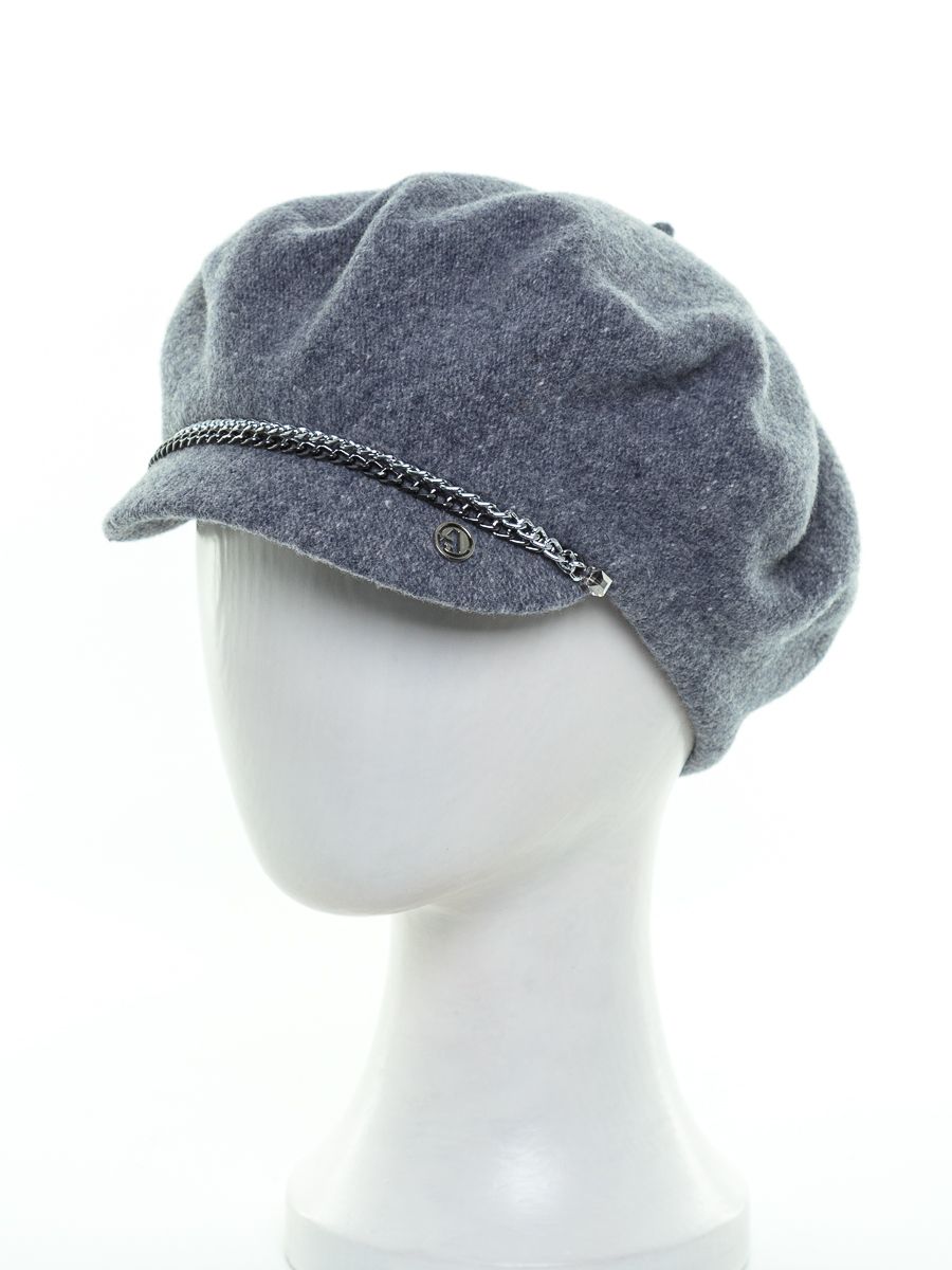 Лерида берет с козырьком на фл.п. серо - голубой меланж 350848 р-р 56-57