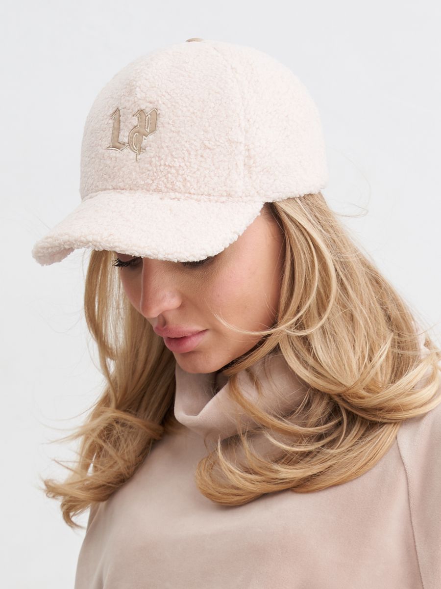 LP готика бейсболка 005/у трикотаж Барашек на фл.п. молочный + плащевка Шик бежевый