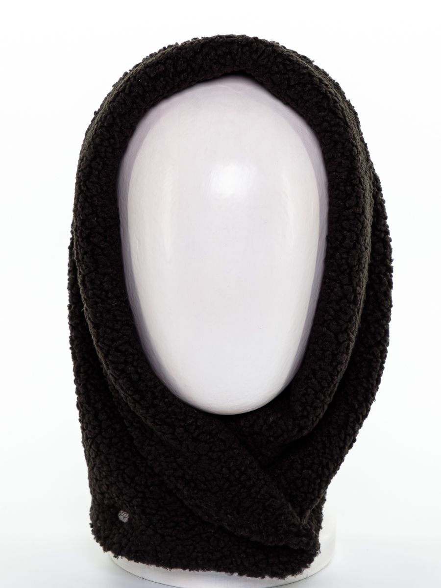 Дива капюшон - косынка трикотаж барашек на фл.п. черный