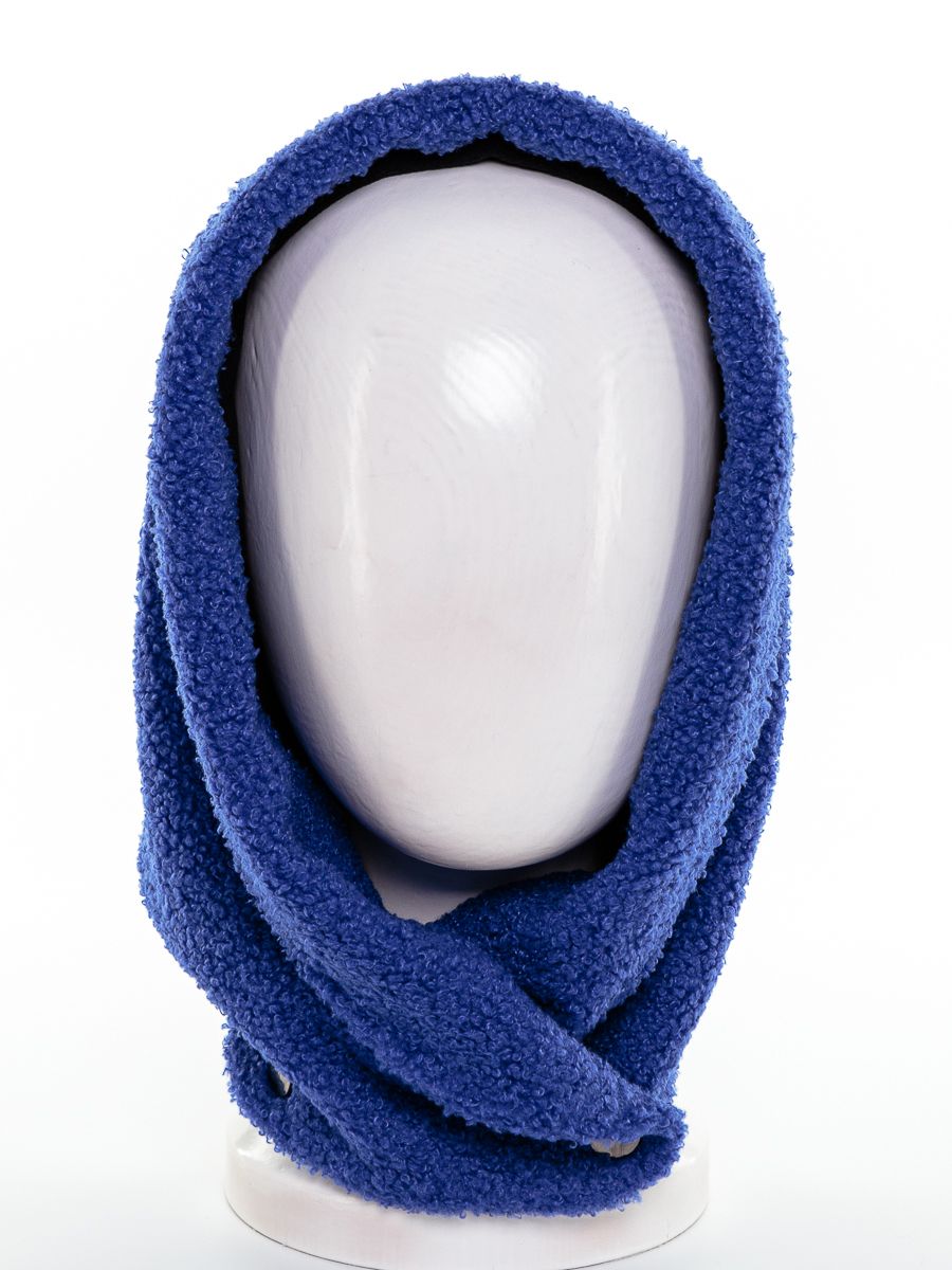 Дива капюшон - косынка трикотаж барашек на фл.п. васильковый