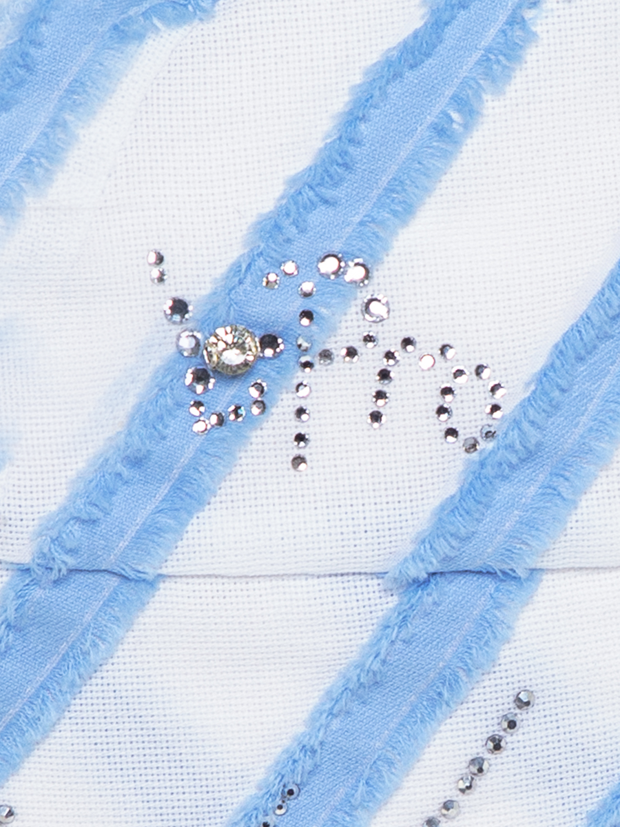 Женя стразы бандана хлопок диагональ голубой р-р 50-51