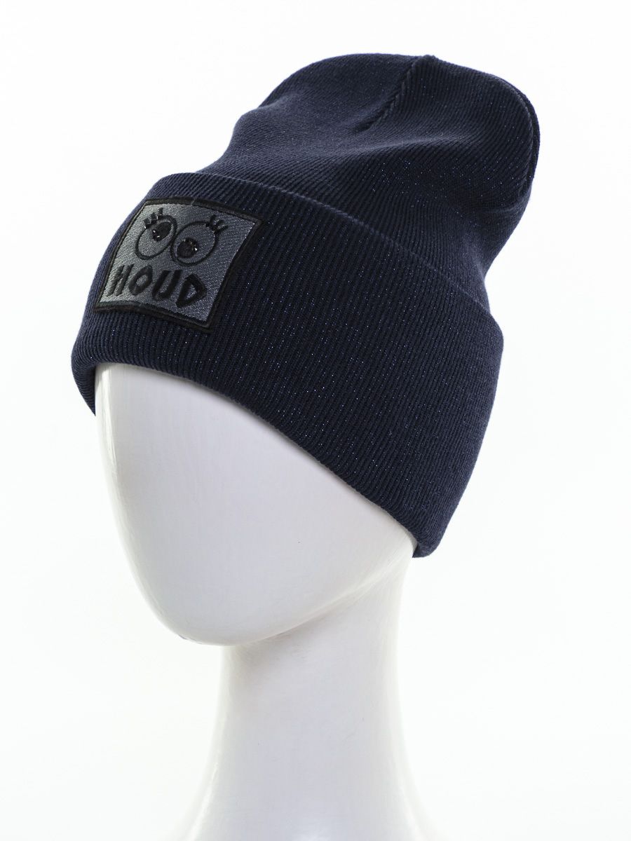 HOUD шеврон kids VIP шапочка ФБ вязка люрекс синий р-р 53-55