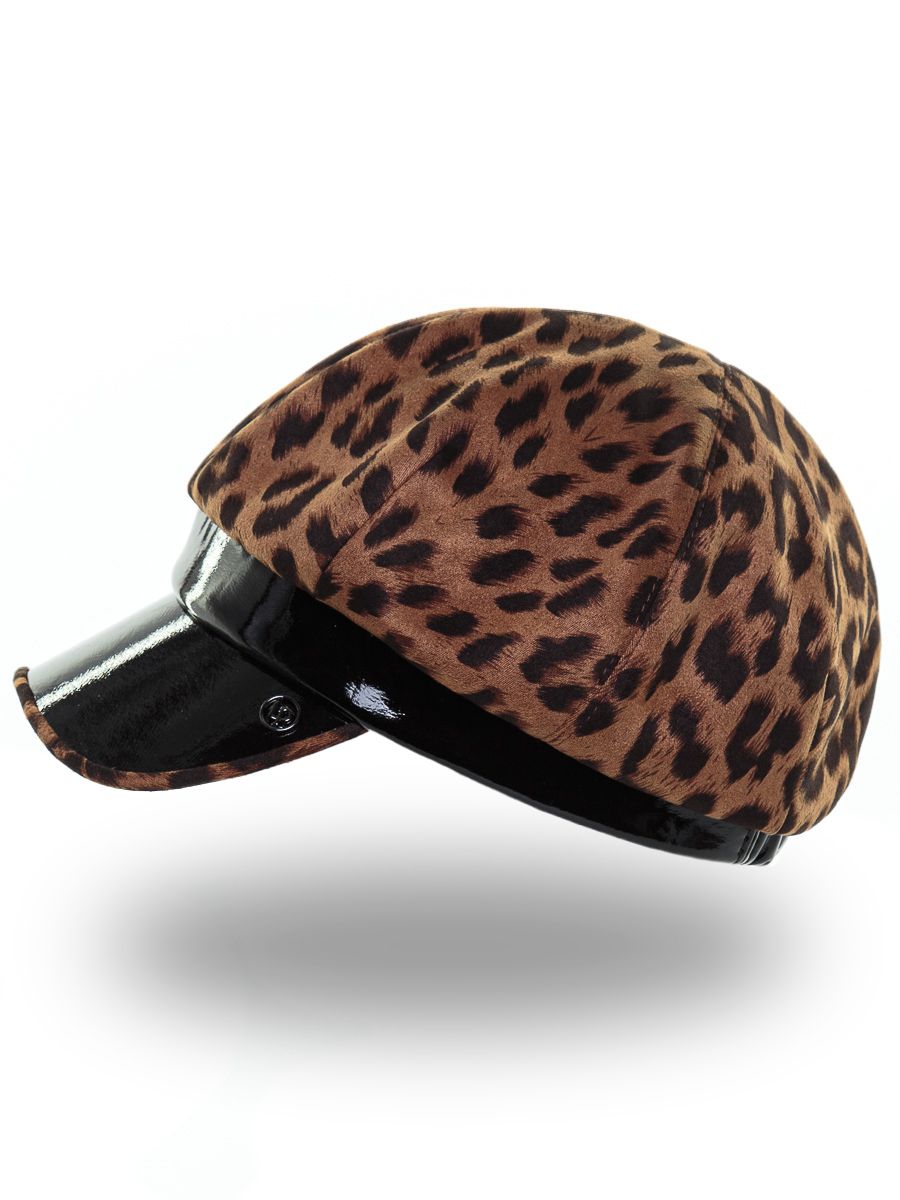 Элен кепка трикотаж леопард на тр.п. бронзовый