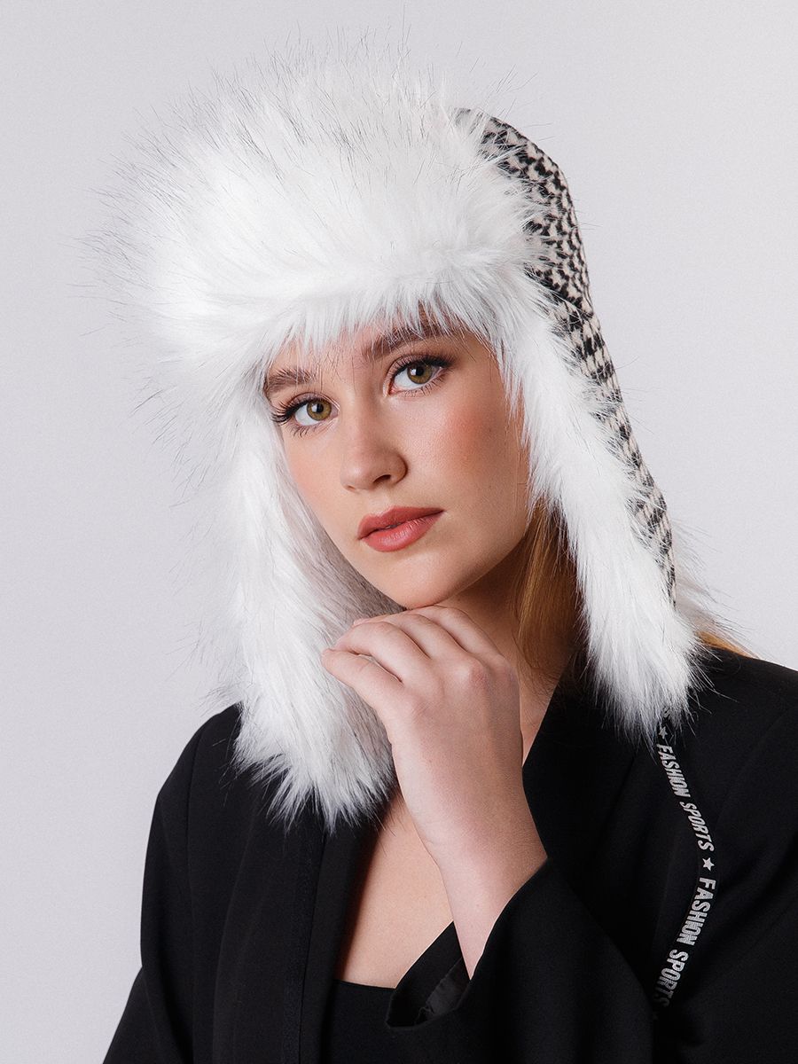 Эшли LevelPro бирка ушанка ткань клетка пье-де-пуль на утепл.п + экомех арктический волк р-р 56-57