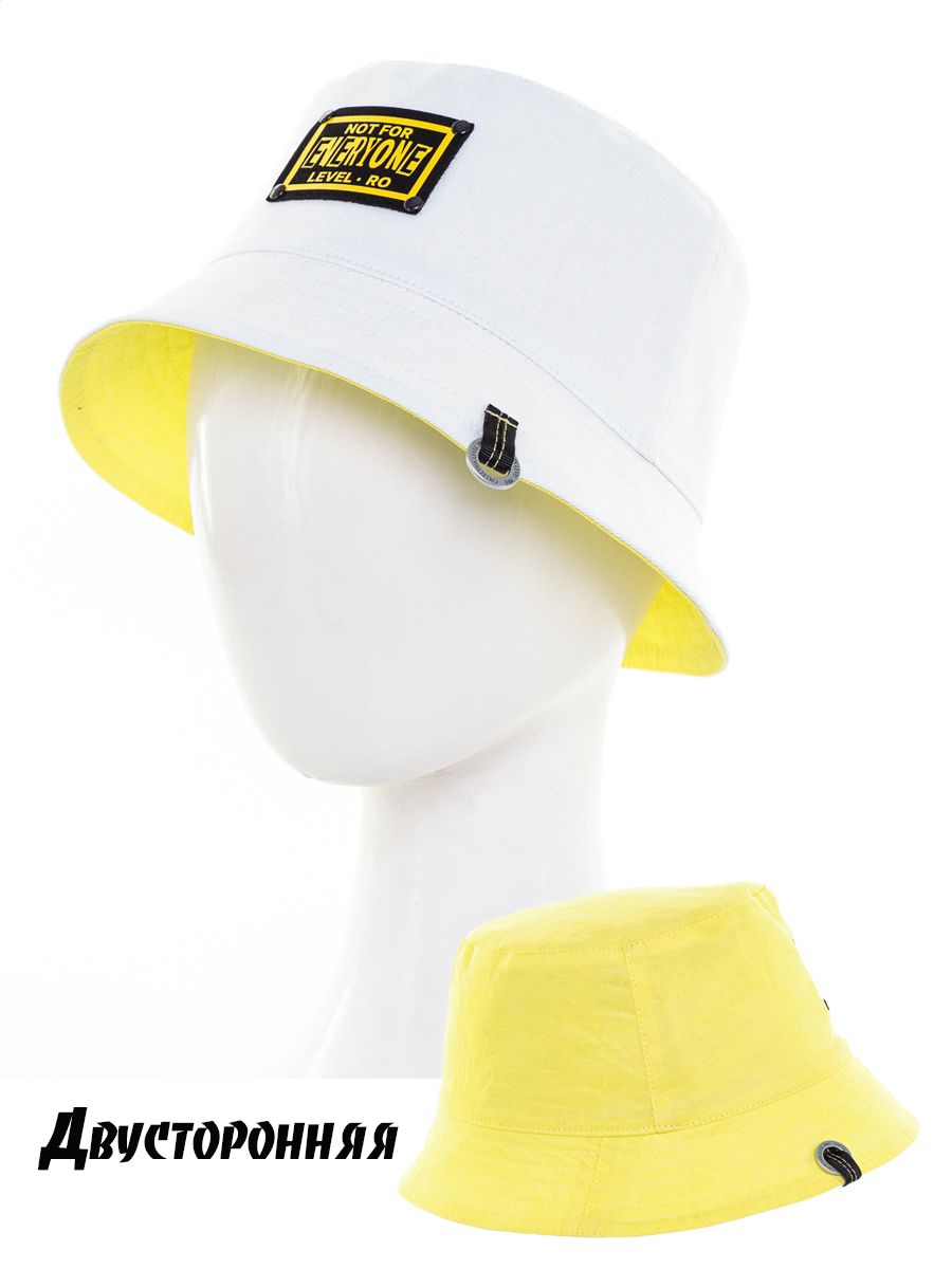 Джесс NOT FOR панама cotton белый + хлопок лимонный (отд.желтый) р-р 54-55