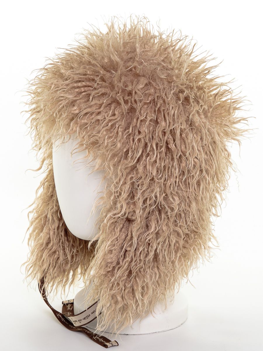 Лама ушанка экомех козлик на фл.п. бежевый