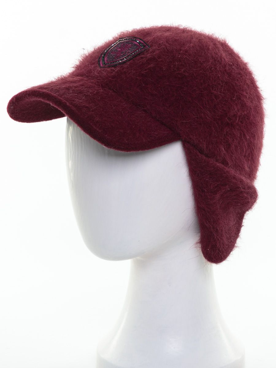 Норина (norina) кепка-ушанка ангора на фл.п. черешня 030004 + шерсть черешня