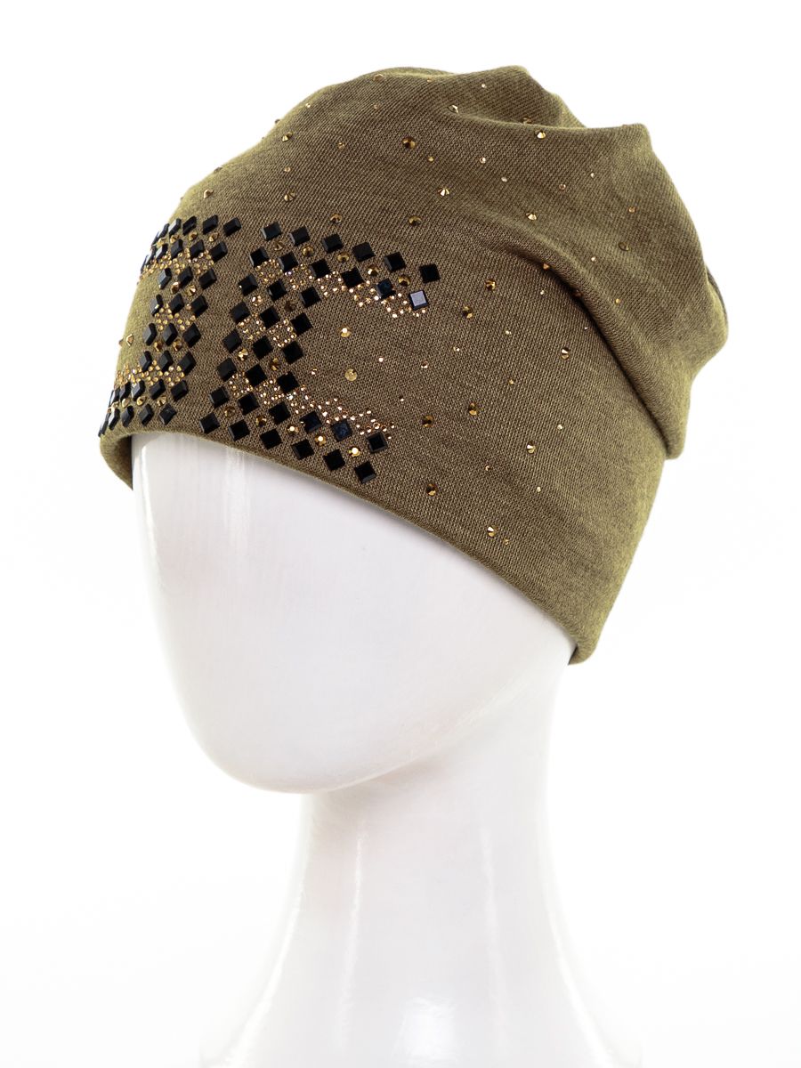 Т-1787 шапка 020/1 трикотаж К3 на тр.п. оливковый меланж