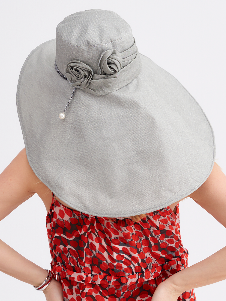 Гортензия супермакси шляпа лен милано стальной