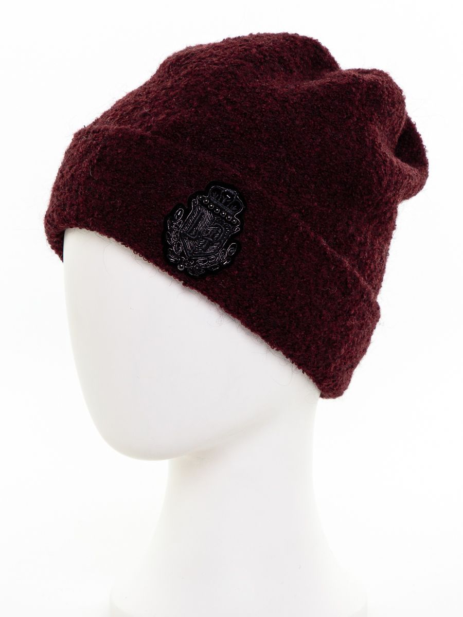 Шеврон мини Вирджиния шапка 020С трикотаж буклированный на фл.п. винный