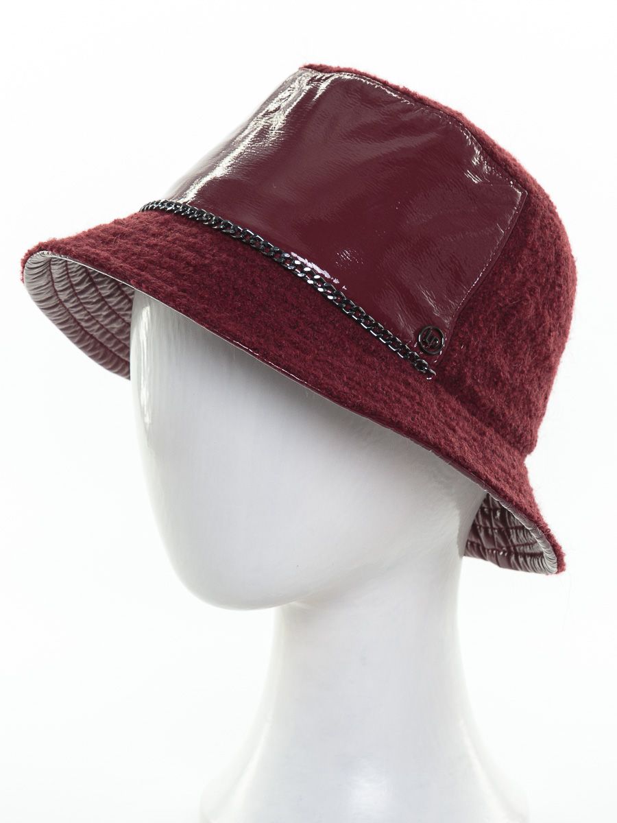 Эдита цепь шляпка трикотаж буклированный на тр.п. вишневый + эколак вишневый