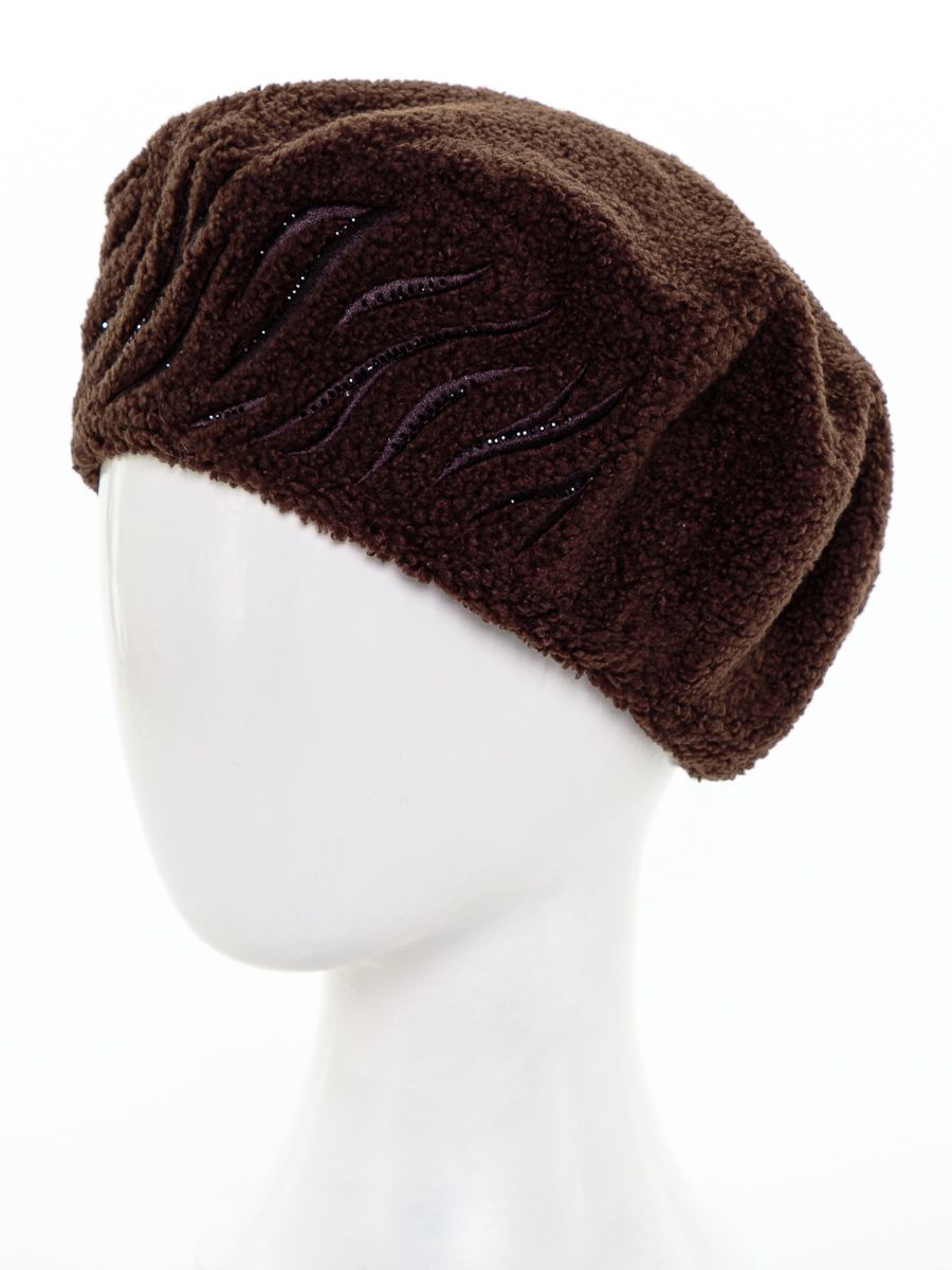 Ирэн лиана берет трикотаж барашек на фл.п. коричневый темный