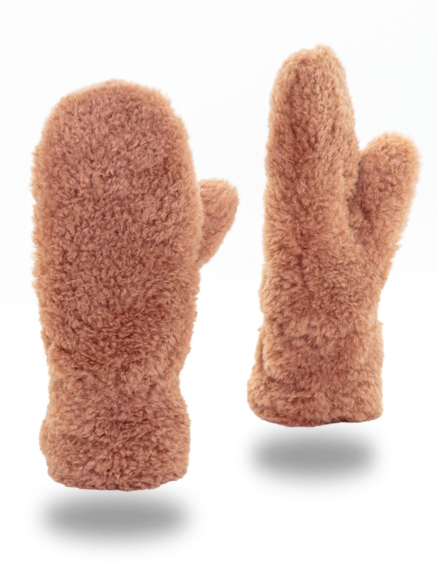 Рукавицы экомех альпака на фл.п. лососевый