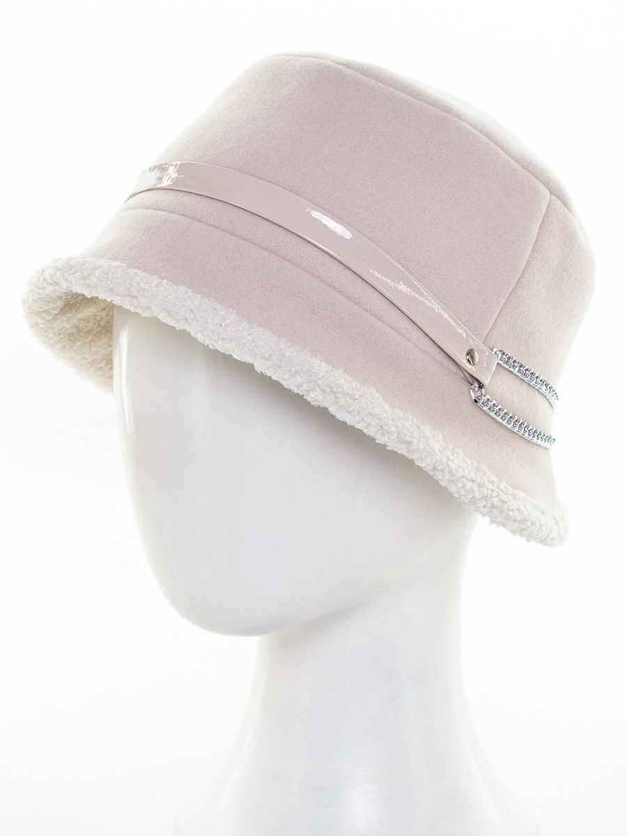 Ева шляпка кашемир на фл.п. слоновая кость + трикотаж барашек белый