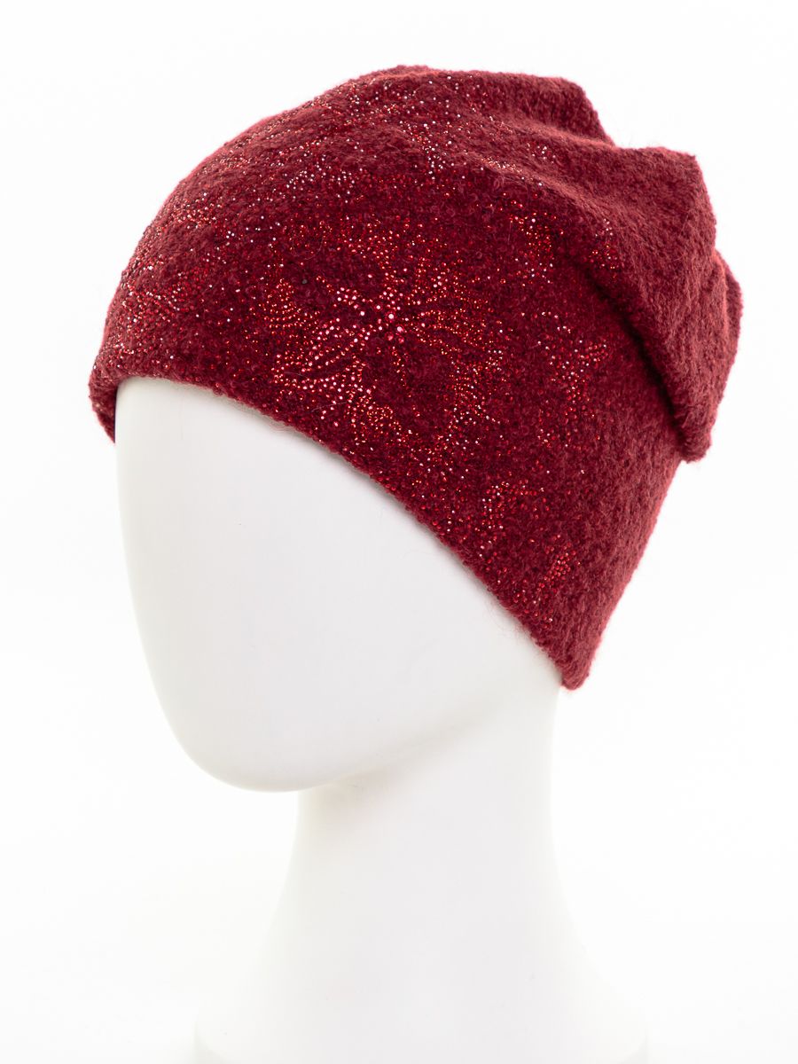 Аппликация шапка 020/1 трикотаж буклированный на фл.п. вишневый
