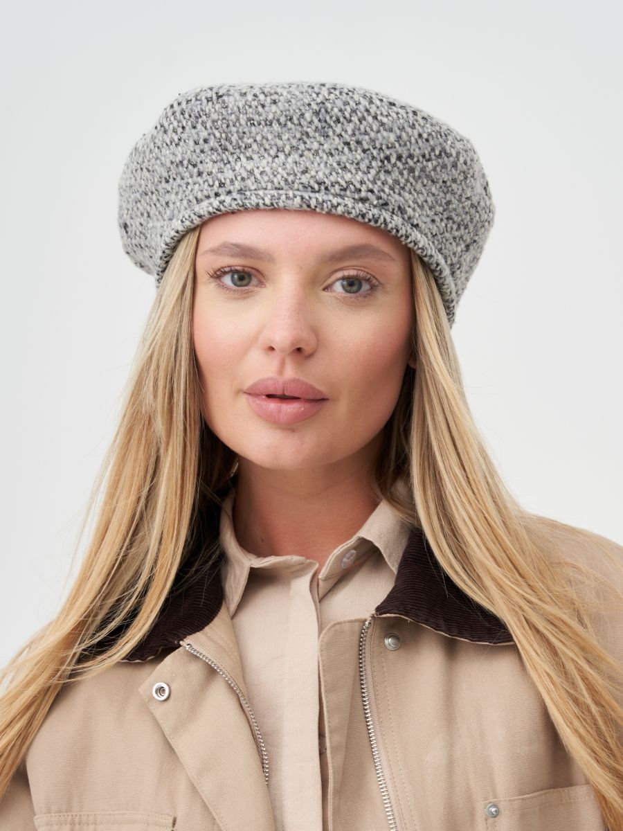 Юнна берет ткань Шанель букле люрекс на тр.п. серый