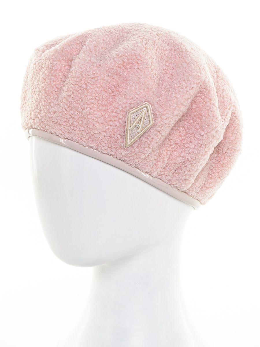 А шеврон берет трикотаж барашек на фл.п. фламинго + эколак молочный