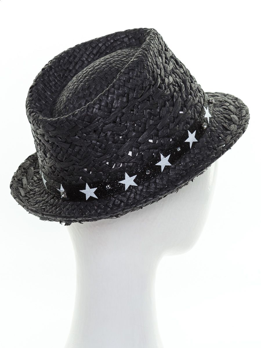 Кайли Stars шляпа федора солома черный р-р 52-53
