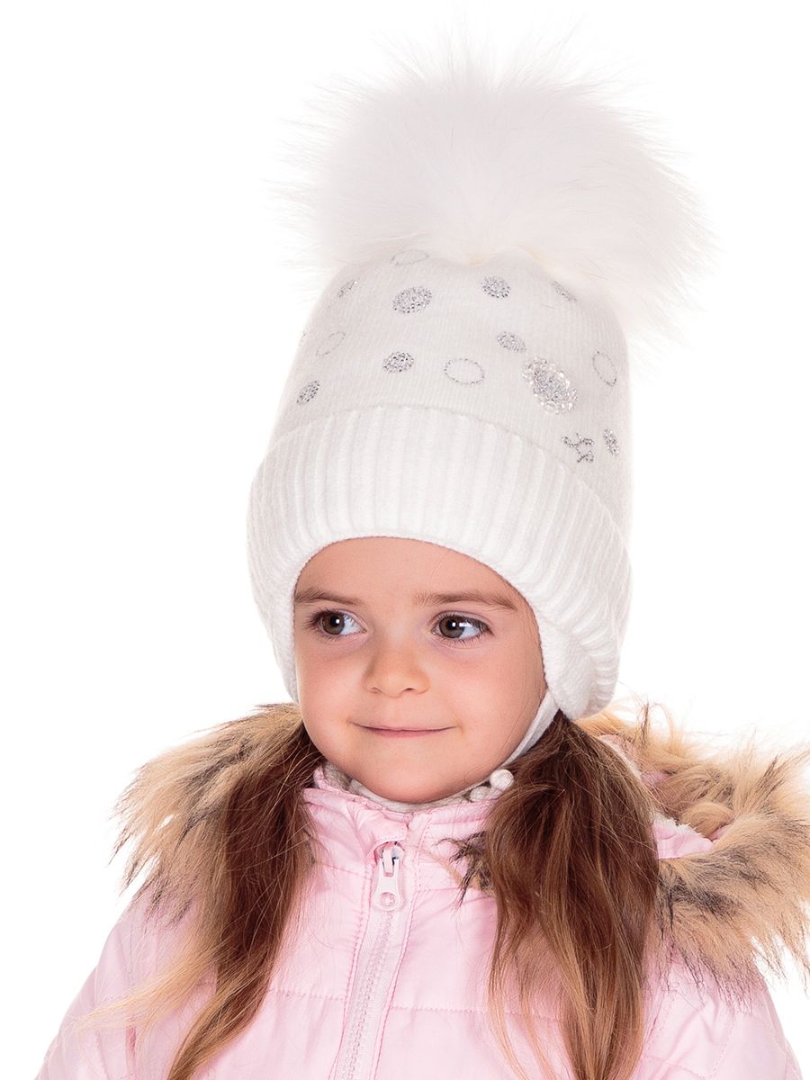 Горошинка помпон kids VIP шапочка 003 вязка желтый р-р 50-52