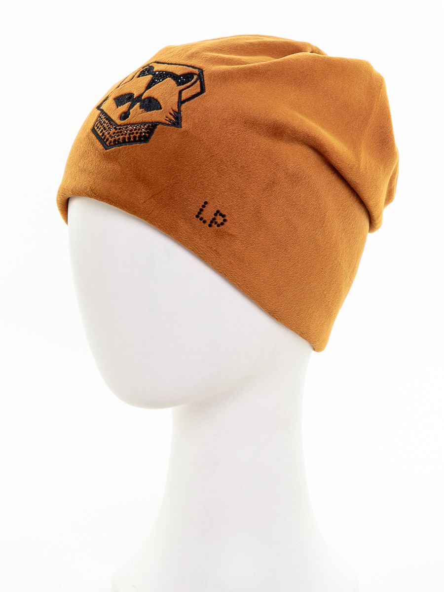 Енот шапочка 020/1 велюр на фл.п. рыжий р-р 52-53